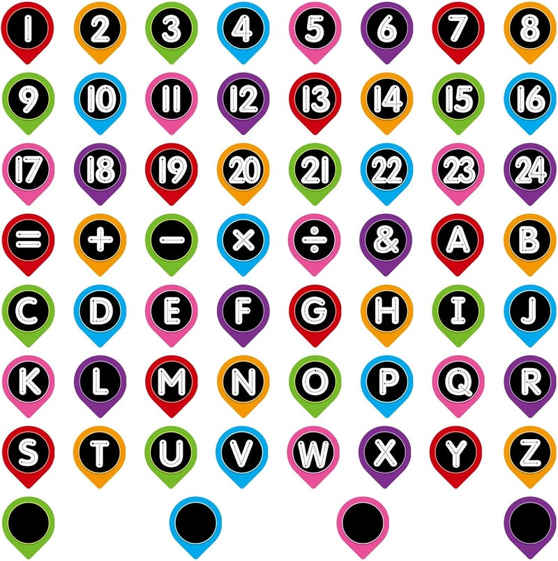 FLYAB Line Up Spots for Classroom Floor - 60 Pcs Number Wall Stickers Decals Colored Removable Eduacational Letters Stickers for Kids Bedroom Preschool Reading Corner Decorations - Image 1